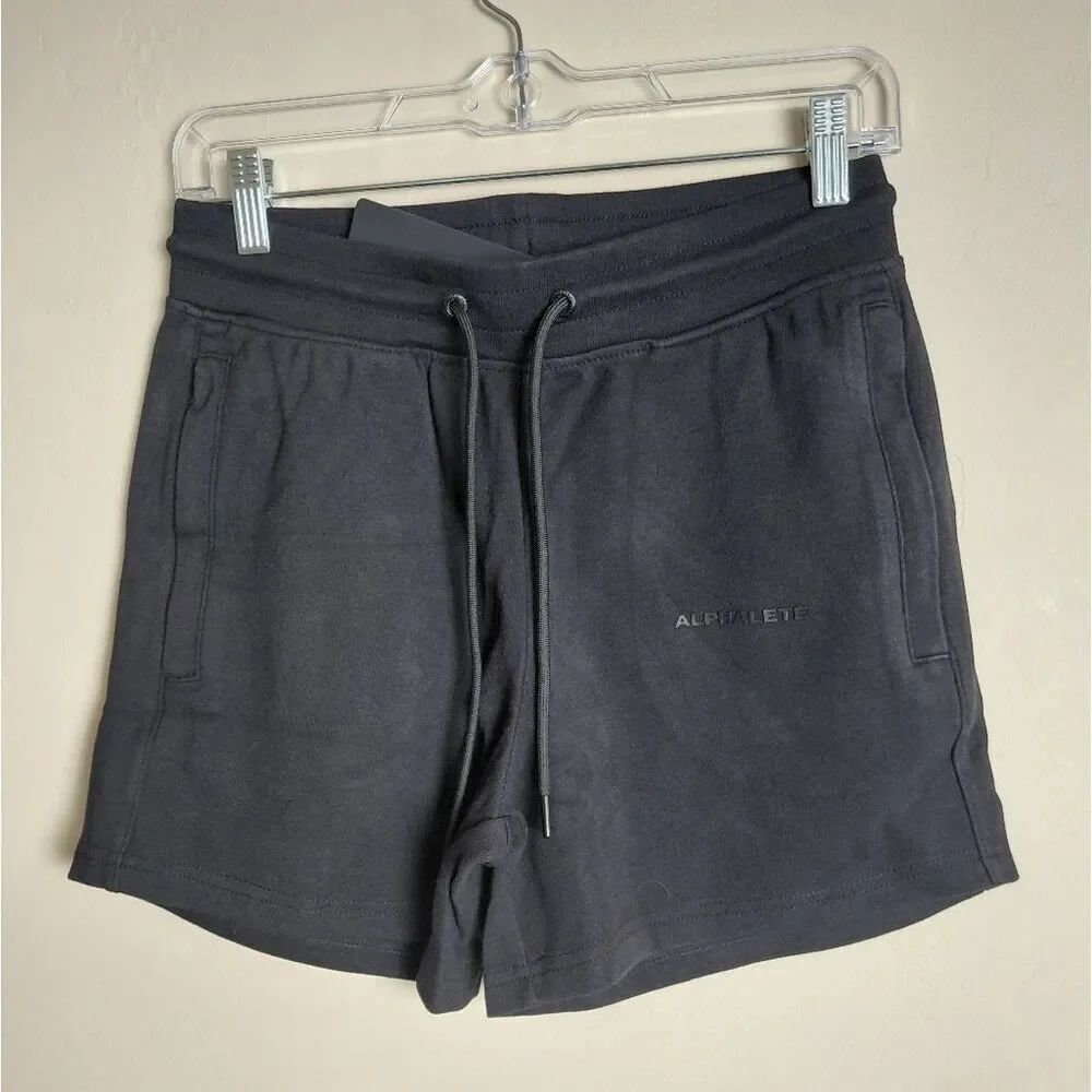 ALPHALETE WOMENS SWEAT Shorts Size MEDIUM. Zippered Pockets NWT